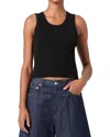 Agolde Binx Ribbed Stretch-lyocell And Organic Cotton-blend Tank In Black