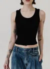 Agolde Shrunken Poppy Tank Top In Black In Black