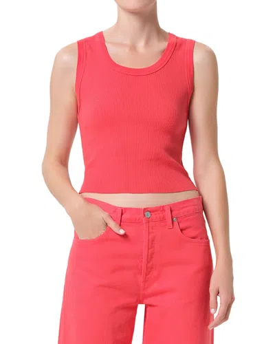 Agolde Shrunken Poppy Tank Top In Red