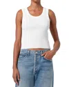 Agolde Poppy Cotton-blend Cropped Tank Top In White