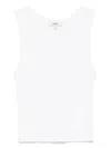 Agolde Poppy Cotton-blend Cropped Tank Top In White