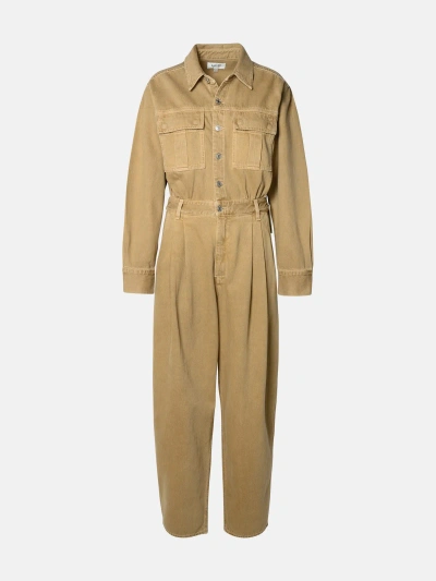 Agolde 'silka' Beige Organic Cotton Jumpsuit