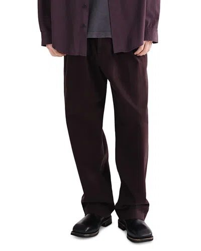 Agolde Slater Cotton Standard Fit Trousers In Burgundy