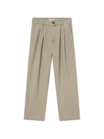 Agolde Slater Pleated Straight-leg Cotton Trousers In Multi
