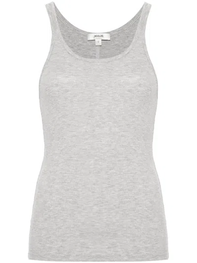 Agolde Sleeveless Scoop Neck Tank Top In Grey