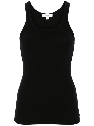 Agolde Zane Modal Blend Jersey Tank Top In Black