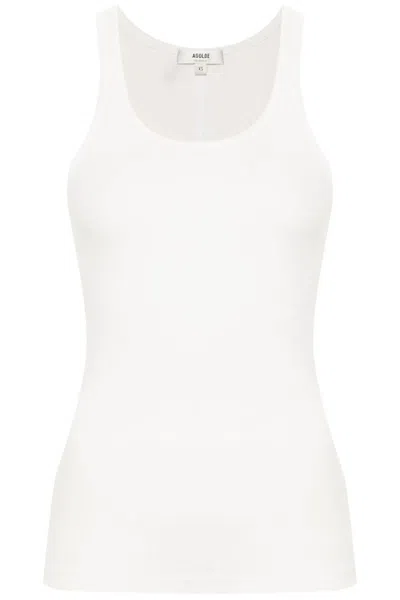 Agolde Sleeveless Ribbed-knit Top In White