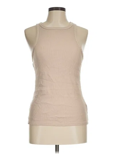Pre-owned Agolde Sleeveless Top Tan Halter Neckline Tops In Brown