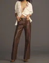 AGOLDE SLOANE LEATHER BLEND PANT IN COLA