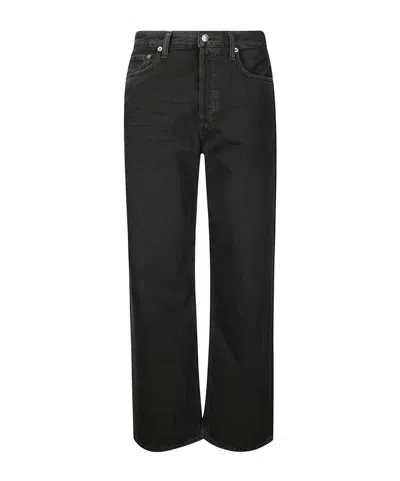 Agolde Slung Wide-leg Jeans In Black