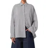 Agolde Aris Stripe Button-up Shirt In Solene Stripe (black & White)