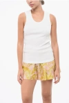 Agolde Solid Color Ribbed Poppy Top In White