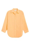Agolde Sona Pinstripe Oversize Button-up Shirt In Multi