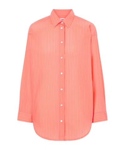 Agolde Sona Striped Cotton-blend Shirt In Multi