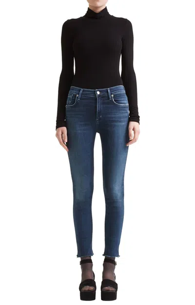 Agolde Sophie Claremont High Rise Skinny Crop Jeans In Blue