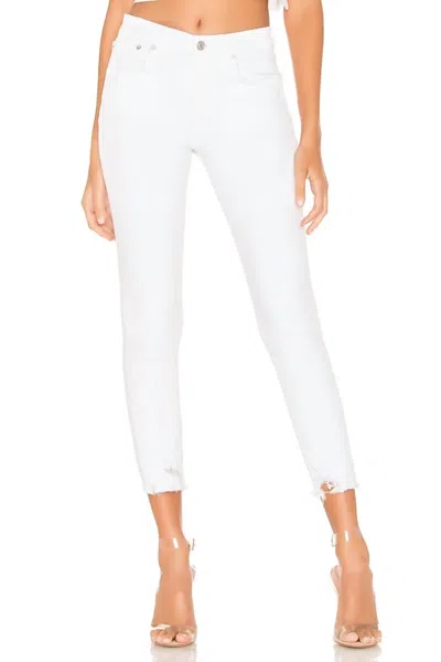Agolde Sophie Crop High Rise Jeans In Sanction In White