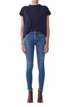 Agolde Sophie High-rise Ankle Pentacle Jeans In Blue In Blue