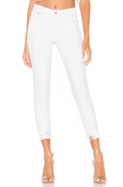 Agolde Sophie High Rise Skinny Crop Jean In Sanction In White