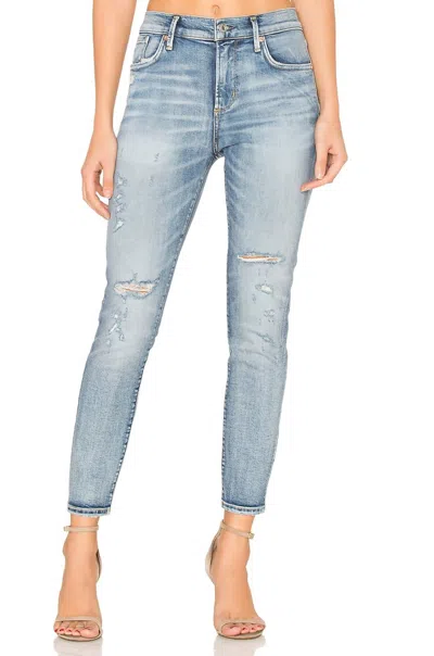 Agolde Sophie High Rise Skinny Crop Jeans In Outsider In Blue