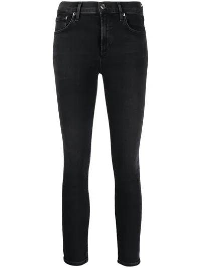 Agolde Sophie Low-rise Skinny Jeans In Black
