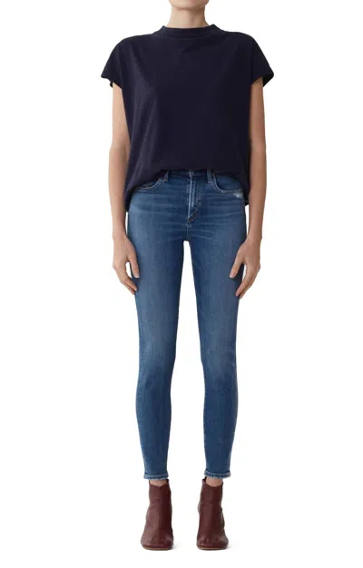 Agolde Sophie Mid-rise Ankle Jeans In Blue