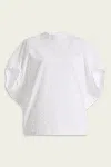 Agolde Souline Ruched Sleeve T-shirt In White