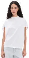 Agolde Souline Ruched Sleeve T-shirt In White