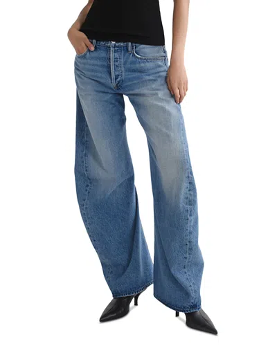 Agolde Spiral High Rise Curved Tapered Jeans In Venture In Blue