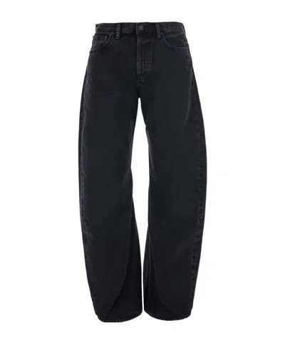 Agolde Spiral Wide-leg Jeans In Black