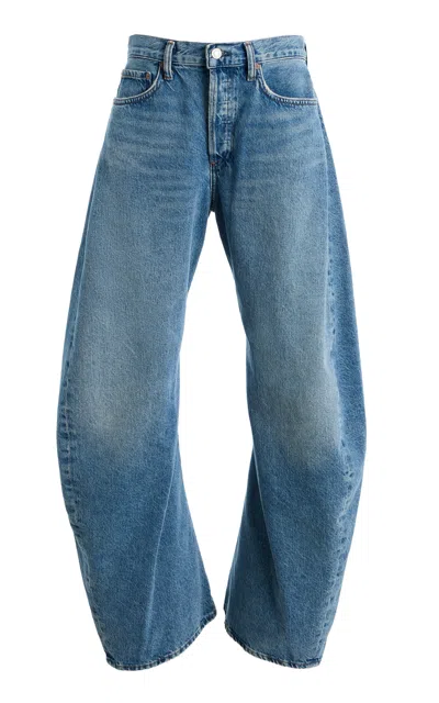 Agolde Spiral Rigid Mid-rise Barrel-leg Jeans In Medium Wash