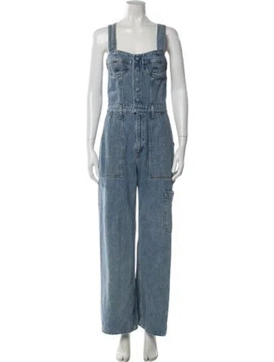 Pre-owned Agolde Square Neckline Jumpsuit In Blue