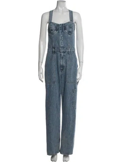 Pre-owned Agolde Square Neckline Jumpsuit In Blue