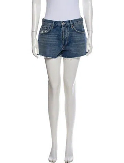 Pre-owned Agolde Square Neckline Mini Dress In Blue