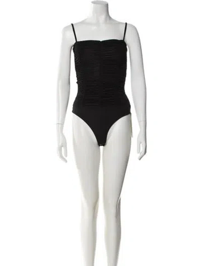 Pre-owned Agolde Square Neckline Sleeveless Bodysuit In Black