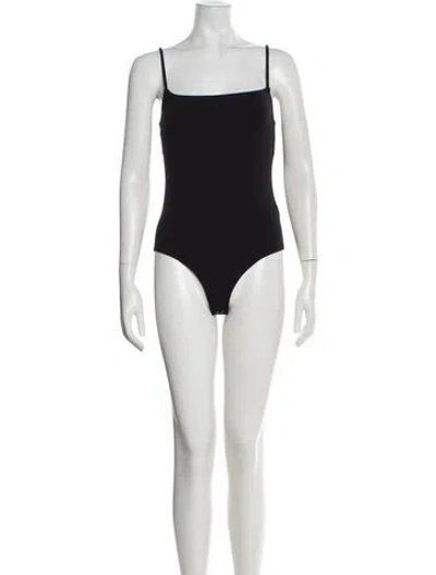 Pre-owned Agolde Square Neckline Sleeveless Bodysuit In Black