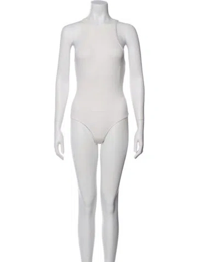 Pre-owned Agolde Square Neckline Sleeveless Bodysuit In White