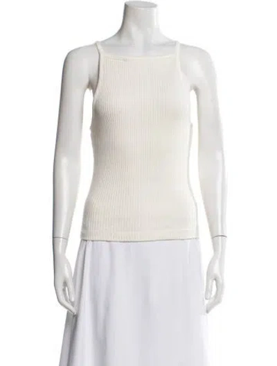 Pre-owned Agolde Square Neckline Sleeveless Top In White
