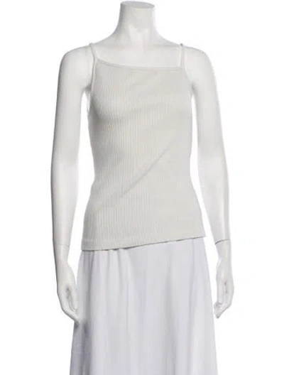 Pre-owned Agolde Square Neckline Sleeveless Top In White