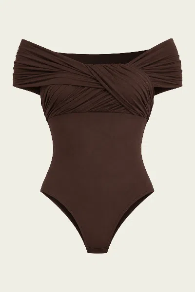 Agolde Stam Bodysuit In Chocolate In Brown