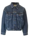 Agolde Blue Jacket With Vintage Effect In Blue