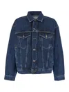 Agolde Blue Jacket With Vintage Effect In Denim Man