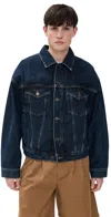 Agolde Blue Jacket With Vintage Effect In Pendulum
