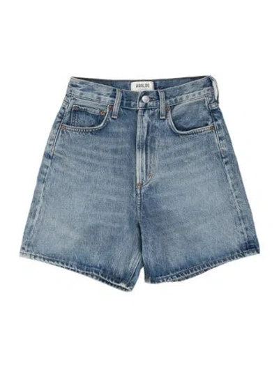 Pre-owned Agolde Stella Denim Shorts Mini Shorts In Blue