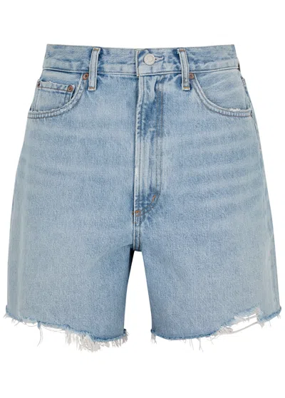 Agolde Blue Stella Denim Shorts In Agreement