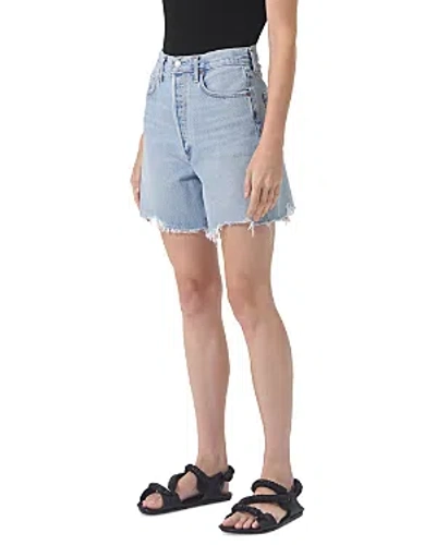 Agolde Stella High Rise Baggy Denim Shorts In Agreement In Multi