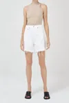 Agolde Parker Vintage Cutoff Organic Denim Shorts In White
