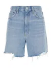 Agolde Stella Distressed Denim Shorts In Blue