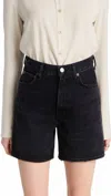 Agolde Stella Distressed Organic Denim Shorts In Multi