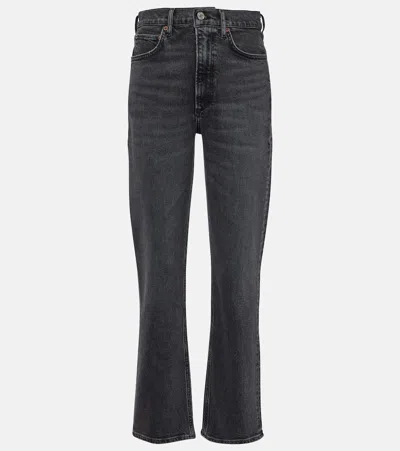 Agolde Stovepipe High-rise Slim Jeans In Grey