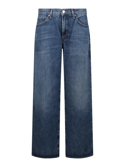 Agolde Straight High-waisted Jeans In Blue